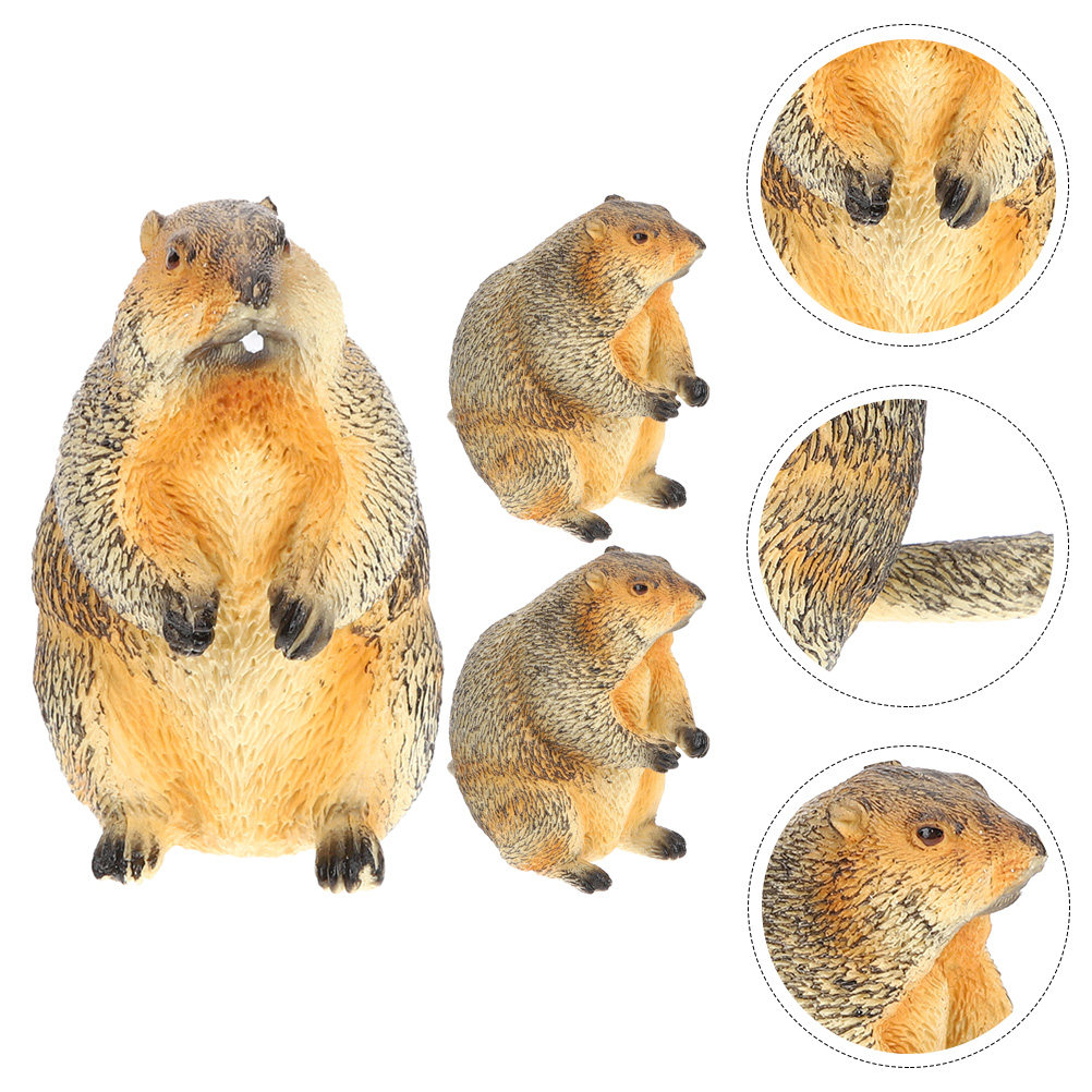 3 stuks miniatuur marmotbeeld, - Bonsai Garden For Desk recensie en prijs